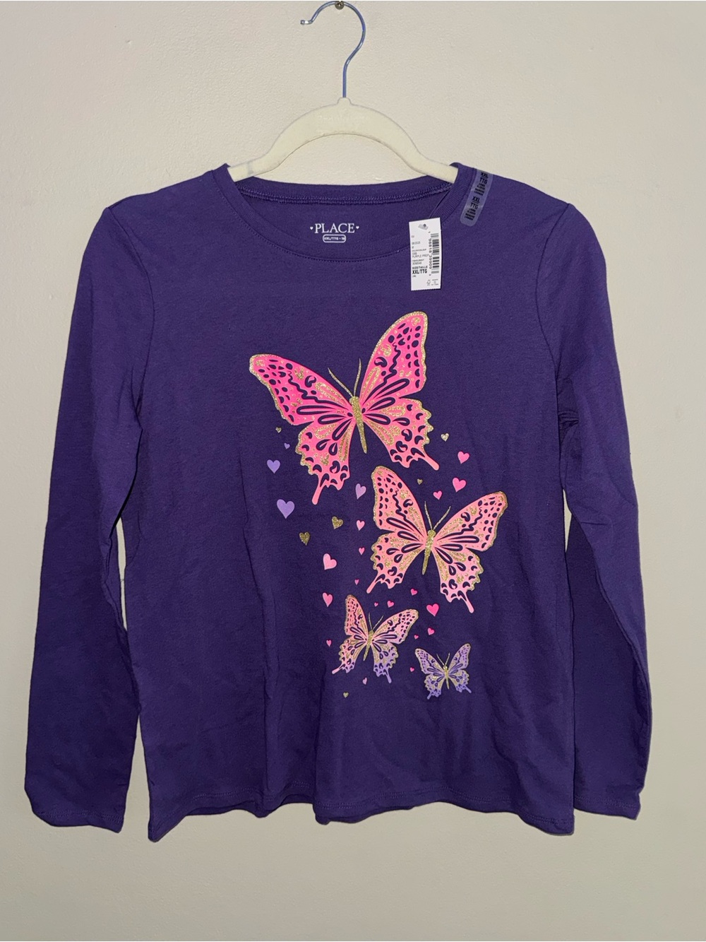 BNWT, the children’s place, girls long sleeve graphic top, size XXL 16